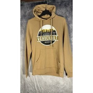 vanderbilt university Pullover Hoodie Beige Size Medium Front Print Drawstring